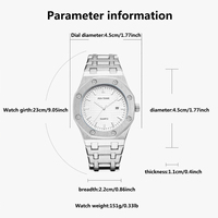 Montre homme neuve, quartz, étanche, montre de business, montres pour hommes, logo personnalisé, acier inoxydable, luxe, reloj hombre
