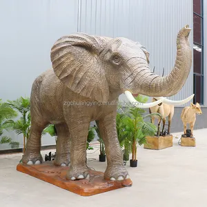 Zoo Park Realistic Life Size Animatronic Animal Elephant Moving Robotic Sculpture