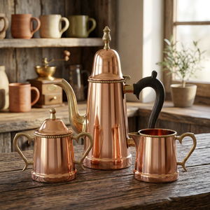 Solid Copper <b>Tea</b> <b>Pots</b> <b>Set</b> of 3 pcs - Product Image 3