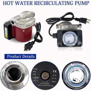 ปั๊มน้ำหมุนเวียน Huayour Up15-29suc 115V 1/8 แรงม้า สำหรับหมุนเวียนน้ำร้อน พร้อมข้อต่อแบบยูเนี่ยน - Product Image 6