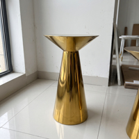 SAMKAI Socle cylindrique en acier inoxydable pour présentoirs d'événements, plateforme de présentation, mobilier d'hôtel moderne, salon