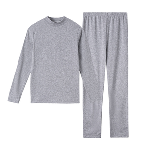 Biancheria intima <span class=keywords><strong>termica</strong></span> grigia da <span class=keywords><strong>donna</strong></span> mutandina lunga a collo alto abito sottile sottile e sottile in velluto - Product Image 1