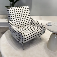 Fauteuil d'appoint moderne en bouclette avec accoudoirs pliables, pieds en métal chromé, fauteuil lounge doux en sherpa pour salon, chambre, appartement
