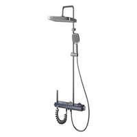 2023 nouvelle conception intelligente Led affichage numérique thermostatique 4 fonctions salle de bain système de douche de pluie ensemble de mélangeur