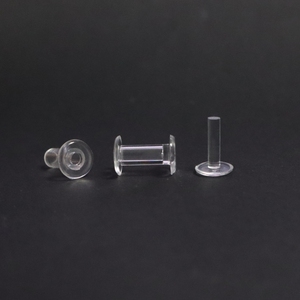 Vente en gros de boutons-pression transparents en PC à deux parties, clips de fixation transparents - Product Image 1
