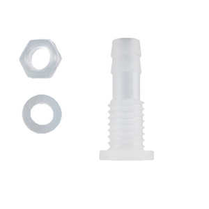Adaptateur de raccordement en plastique 7-M10, demi-plateau, réducteur droit, avec jeu d'écrous et rondelles - Product Image 1
