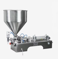 Machine de remplissage semi-automatique horizontale pneumatique à tête unique pour pâtes, avec piston en acier inoxydable, pour miel, crème, sauce, shampoing