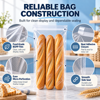Sacs en plastique BOPP micro-perforés pour l'emballage du pain, impression en gravure personnalisée, haute clarté, pour boulangerie, café, achat en gros