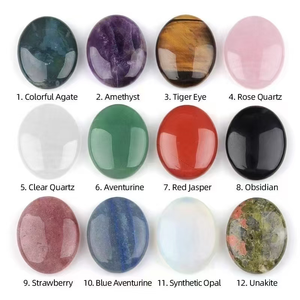 Piedras de Cristal Curativas al por Mayor: Jaspe Rojo, <span class=keywords><strong>Cuarzo</strong></span> Rosa, Amatista, Piedra de Palma, Piedra de Destello Azul para Meditación - Product Image 1