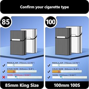 Étui à cigarettes (lot de 2), interrupteur magnétique, étui pour 20 cigarettes pour hommes et femmes, accessoires pour fumeurs - Product Image 5