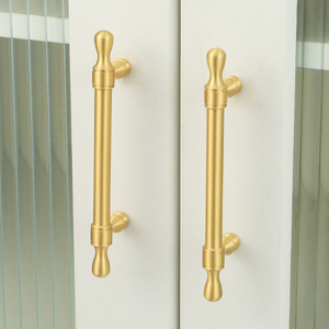 Solid Brass Cabinet Drawer Handles Unique Modern Design Kitchen Cupboard <strong>Door</strong> Pull Furniture T-Bar Hardware Dresser Cupboard - Product Image 2