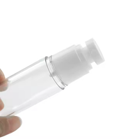 Botella Redonda de Plástico Vacía para Loción, 15ml 30ml 50ml, Botella Redonda AS para Aceite Esencial y Cosméticos, con Bomba Dosificadora