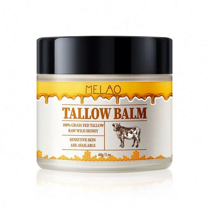 Natural Honey Tallow Beef With Organic Vitamins A, K, D, E & Olive Oil, Moisturizer Creates Soft Smooth Private Label Skincare