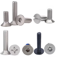 Usine personnalisée M3 M4 M5 M6 sus304 tête à six pans creux plat fraisé Torx fendu noir boulon Allen vis à métaux