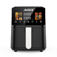 Friteuse à air numérique 4,5 L 1200 W en acier inoxydable avec panier unique et fenêtre de visualisation pour cuisine domestique