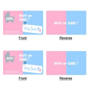 24 Pezzi di Carte Quadrati Blu e Rosa per Gioco Rivelazione Sesso Neonato, Voto Maschio o Femmina, 9x6cm, in Carta - Product Image 2