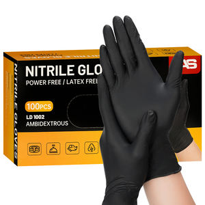 Gants en <span class=keywords><strong>nitrile</strong></span> noirs jetables pour l'entretien mécanique, la cuisine, la transformation alimentaire, la cuisine, imperméables et résistants à l'huile - Product Image 1