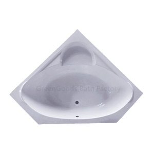 GreenGoods沐浴厂造型圆弧形玻璃纤维三角亚克力浴缸 - Product Image 1