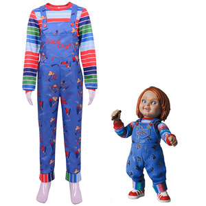 Traje de cosplay de Chucky, mono azul estampado, ropa de actuación para niños, primavera 2023 - Product Image 1