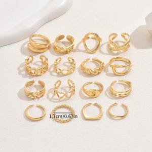 16 unids/set moda geométrica Retro Irregular anillo conjunto de joyería de moda - Product Image 4