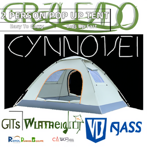 Tente de camping d'été pour 2 personnes, abri solaire imperméable, installation facile, légère et portable pour la randonnée en plein air, la plage - Product Image 2