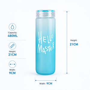 Vaso de Vidrio Personalizado al por Mayor con Logotipo, Diseño Clásico, Colorido, Esmerilado, Cambia de Color, con Tapa y Pajita, Apto para Lavavajillas y Microondas - Product Image 2