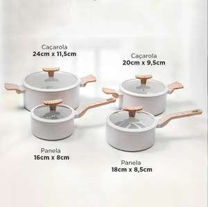 Modern Ceramic Marble Coated Pot Pan Glass Lids Bakelite Handles Non-Stick Aluminum <b>Cookware</b> <b>Set</b> - Product Image 3