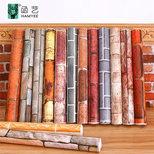 High quality 3d peel and stick wall paper interior red brick wallpaper rolls for home decoration