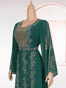 Vestidos de noche elegantes europeos y americanos con bordados de lentejuelas pesadas para mujer - Product Image 6