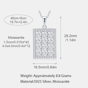 قلادة من الفضة الإسترلينية للبيع بالجملة ، مجوهرات فاخرة أنيقة محظوظة مثلجة من vs Moissanite قلادة فاخرة للنساء - Product Image 6