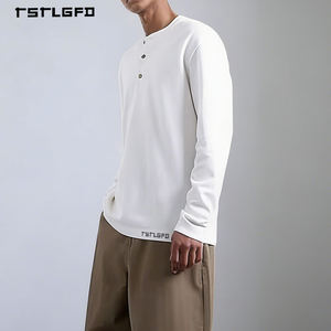 Custom Logo <b>Men's</b> <b>Base</b> <b>Layer</b> Half-Zip Knit Top White 300g Polyester/Spandex/Cotton Regular Fit V-Neck Short Sleeve Quiet Luxury - Product Image 2