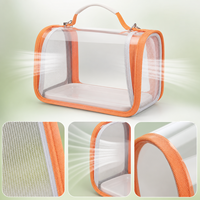 Sac de transport rectangulaire transparent en plastique pour perroquet, ventilé, respirant, portable, pour petits oiseaux, lézards, cage extérieure pour animaux de compagnie