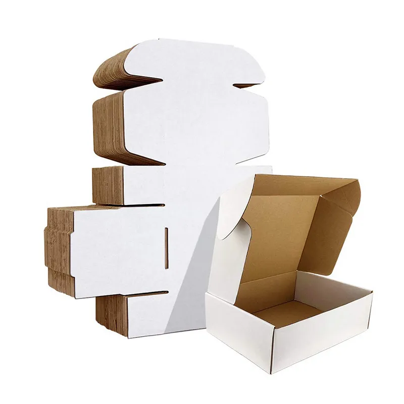 ชุดกล่องกระดาษแข็งลูกฟูกสีขาว25กล่องบรรจุภัณฑ์กล่องจัดส่งจดหมายวรรณกรรม