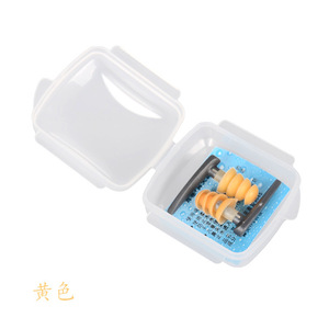 Bouchons d'oreilles en mousse pour adultes et enfants, souples et imperméables, pour la plongée et la flottaison, avec étui en plastique jaune - Product Image 1