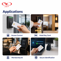 Carte de contrôle d'accès CPU à puce intelligente standard de cryptage avancé Interface RFID et NFC 1K pour le permis de conduire des résidents de l'hôtel