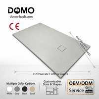 Receveur de douche Domo sur mesure antidérapant en SMC, moderne, en résine de pierre, profil bas, rectangulaire, pour projets hôteliers