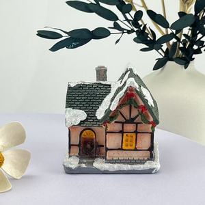 Décorations de Noël faites à la main, petite maison en résine, micro-paysage, cadeau de Noël, petite maison en résine, décoration de Noël - Product Image 4
