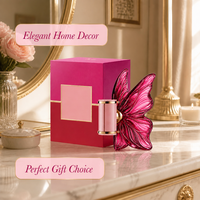 Flacon de parfum vide avec design d'ailes de papillon 3D, 80 ml, flacon en verre cosmétique rose fantaisie pour l'emballage de parfum