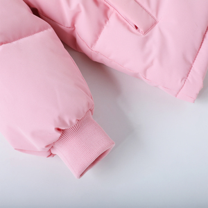 Cappotti Casual per Bambine Eco-Friendly, Traspiranti e Impermeabili, <span class=keywords><strong>Rosa</strong></span> Tinta Unita, Abbigliamento Invernale con Cappuccio in <span class=keywords><strong>Pelliccia</strong></span> Sintetica e Design con Cerniera, Caldi - Product Image 4
