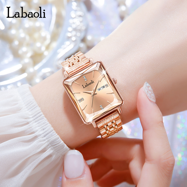 Labaoli LA258 Women's Luxury Blue Square Wrist Watch - 3ATM