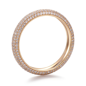 Unisex <b>dainty</b> Full diamond inlay hiphop style 14k solid gold <b>rings</b> mens wedding band custom fine jewellry lab diamond <b>ring</b> - Product Image 3