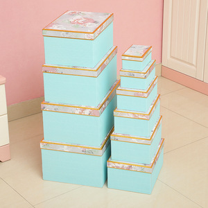 Evergreenwrap 10-delige set vierkante cadeaudoosjes met kustlandschap print bruiloft aandenken verpakkingsdoos verjaardagscadeaudoos - Product Image 4