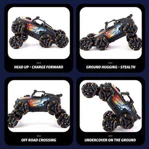 Voiture RC de cascade 4x4 en alliage à double commande 2.4G, avec huit ou six roues, bras oscillant, télécommande, fonction pulvérisation et lumières - Product Image 6