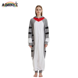 Pijama de Forro Polar Gris con Capucha de Gato de Queso de Dibujos Animados <span class=keywords><strong>para</strong></span> Mujer, Tallas Grandes, Otoño-Invierno, Disfraz de Animal <span class=keywords><strong>para</strong></span> Adulto - Product Image 3
