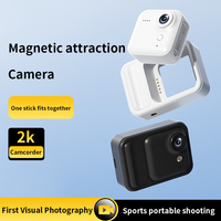 Caméra d'action 2K Ultra HD, mini caméra de poche magnétique détachable, caméra électronique portable mains libres, écran rabattable, caméra de sport
