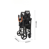 Poussette double pour familles à deux enfants, chariot de camping pliable avec fonctions siège et inclinaison, chariot de transport pour enfants en extérieur