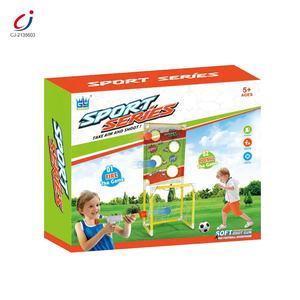 Kids indoor sports 2 in 1 goal and shooting target game set foam ball popper air toy pistola ad aria con bersaglio in piedi - Product Image 5