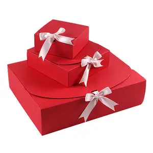 Kraft Brown Faltbare Papier verpackung Geschenk korb Boxen Jialan Verpackung Maßge schneiderte Natur mit Band Krawatte Schublade Box als Custom