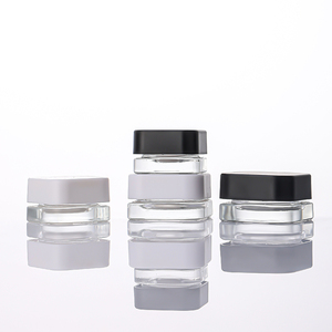 7g Squared Cube for <b>Glass</b> <b>Container</b> Jar for Eye Cream with Screen Printed Design for Cosmetic - Product Image 1