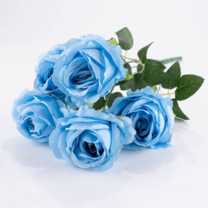 Bouquet de roses artificielles Wen Hope, fleurs en soie multicolores pour la décoration de la maison, Saint-Valentin - Product Image 4